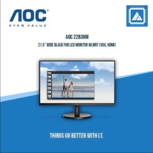 AOC 22B3HM 22" Full HD IPS Monitor | New Monitor | 75Hz Refresh Rate | HDMI + VGA | Slim Bezel Design