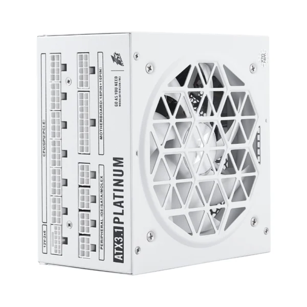 1STPLAYER NGDP ATX 3.1 PLATINUM Fully Modular 1000W Power Supply, 80 PLUS and Cybernetics Platinum Certified, ATX 3.1 and PCIe 5.1 Ready – White