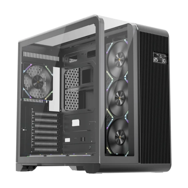 1STPLAYER RT7 ATX Mid-Tower PC Gaming Case, Pre-installed 4x ARGB Fans – Black