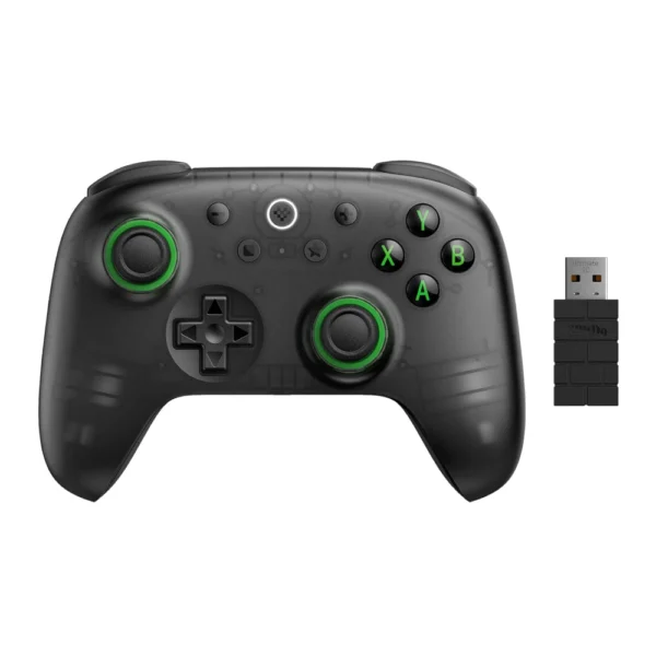 8Bitdo Ultimate 2C Wireless Controller for Windows PC and Android, with 1000 Hz Polling Rate, Hall Effect Joysticks and Triggers, and Remappable L4/R4 Bumpers – Transparent Black