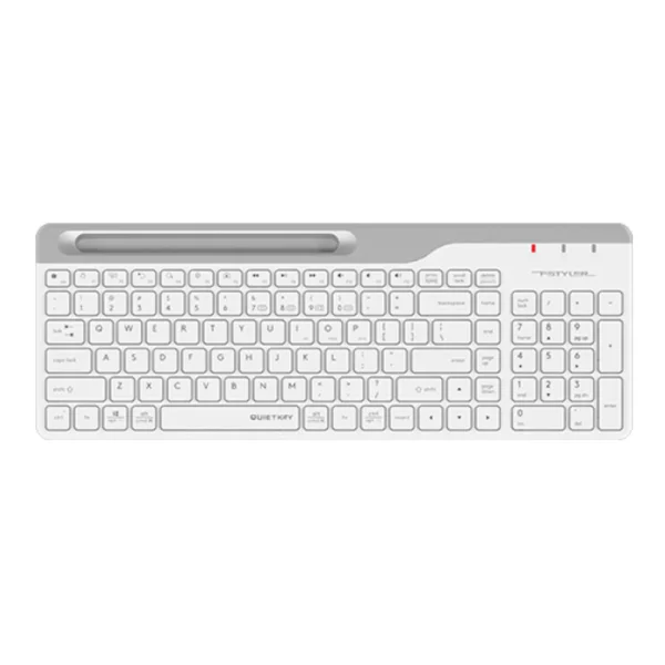 A4tech FBK25 Fstyler Bluetooth + 2.4G Connection 2-section Keyboard, USB, US Layout – White