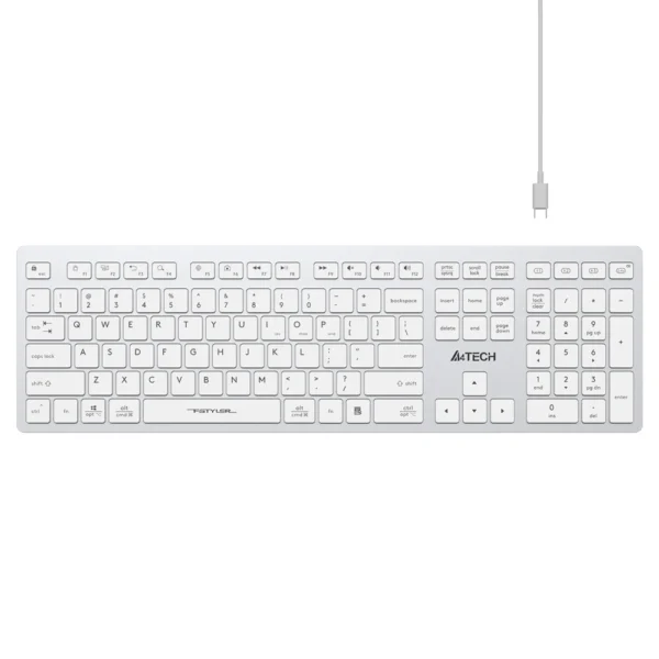 A4tech FBX50C Fstyler Bluetooth & 2.4G Scissor Switch Keyboard, US Layout – White