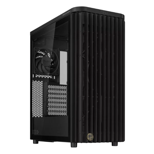 ASUS ProArt PA401 Wood Edition ATX Mid-Tower Gaming Case, Tempered Glass Panel, 2x 160mm/1x 120mm Pre-installed Fans – Black